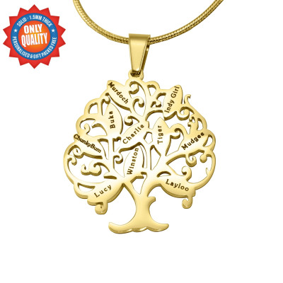 Personalised Tree of My Life Necklace 10 - 18ct Gold Plated - By The Name Necklace;
