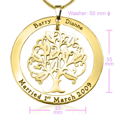 Customised "Tree of Life" Pendant Necklace 10-18 Carat Gold Plated