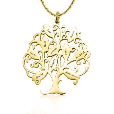Personalised Tree of Life Necklace, 10-18ct Gold Plated