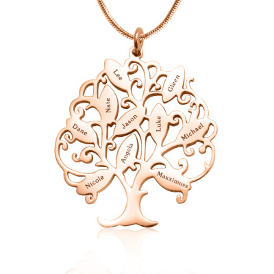 Engraved Tree of Life Necklace in 10-18ct Rose Gold Plated