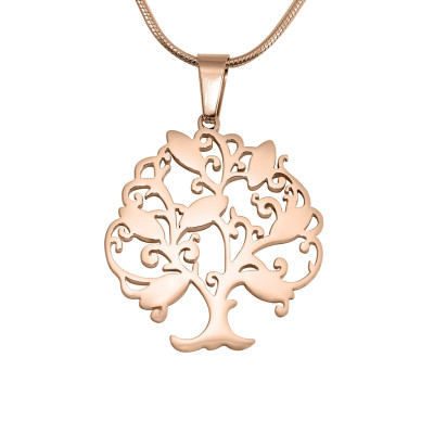 Personalised Tree of Life Necklace 7, 18ct Rose Gold Plated