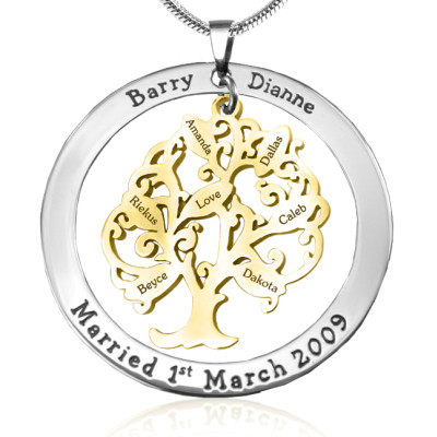 Personalised Tree of Life Necklace - Gold and Silver Two-Tone