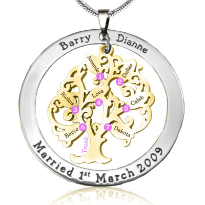 Personalised Tree of Life Necklace - Gold and Silver Two-Tone