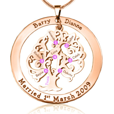 Personalised Tree of Life Necklace, 18ct Rose Gold Plated