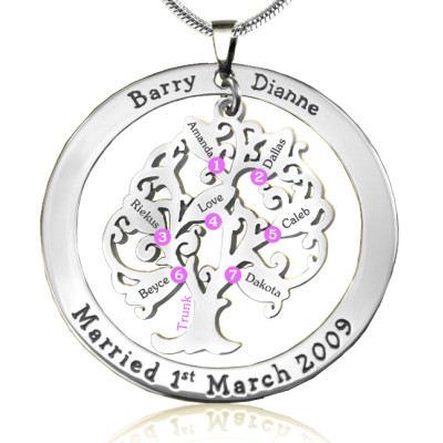 Engraved Sterling Silver Tree of Life Pendant - Personalised Gift