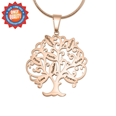 Customised Tree of Life Pendant Necklace - Rose Gold Plated 8-18ct