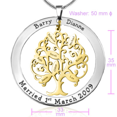 Personalised Tree of Life Necklace - 2 Tone Gold