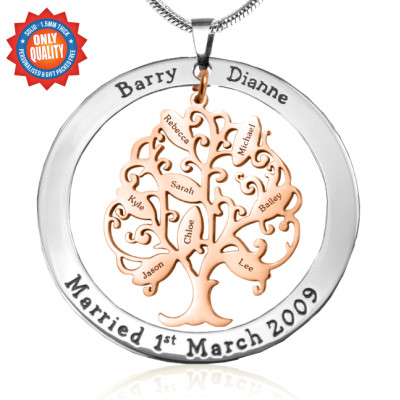 Personalised Tree of My Life Washer 8 - Two Tone - Rose Gold Tree - By The Name Necklace;