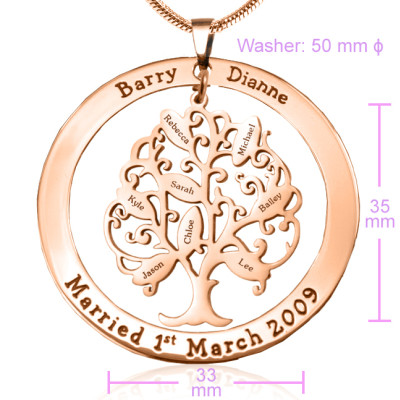 Personalised Tree of Life Necklace 8 - 18ct Rose Gold Plated