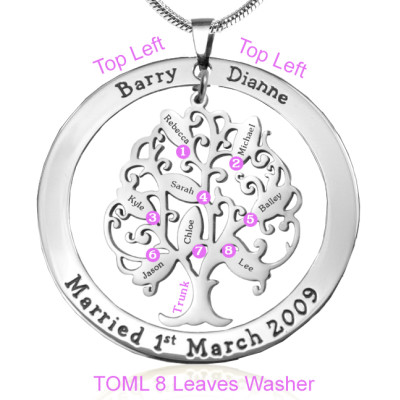 Customised Sterling Silver Tree of Life Necklace with Personalization