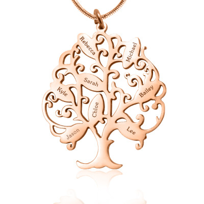 Customised Tree of Life Pendant Necklace - Rose Gold Plated 8-18ct