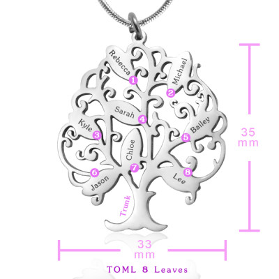 Personalised Tree of Life Sterling Silver Necklace - 8