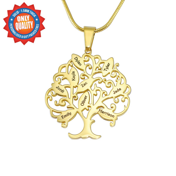 Personalised Tree of Life Necklace 9-18ct Gold Plated