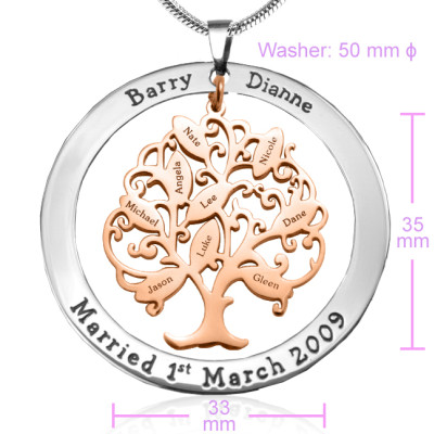 Personalised Rose Gold Tree of Life Pendant - Two Tone