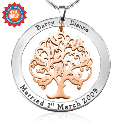 Personalised Rose Gold Tree of Life Pendant - Two Tone