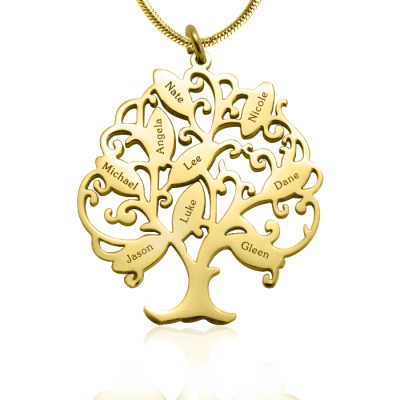 Personalised Tree of Life Necklace 9-18ct Gold Plated