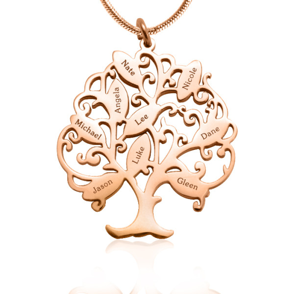 Personalised 'Tree of Life' 9-18ct Rose Gold Necklace