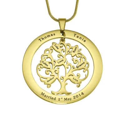 Custom Tree of Life Necklace 18k Gold Plated - Personalised Gift