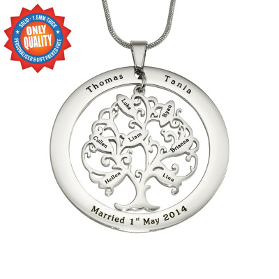 Customised Sterling Silver Tree of Life Necklace with Personalization