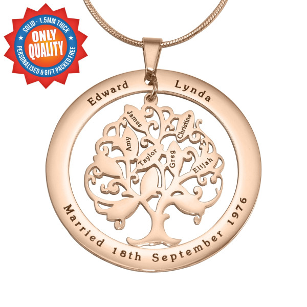 Personalised Tree of Life Pendant Necklace 10 inch - 18ct Rose Gold Plated