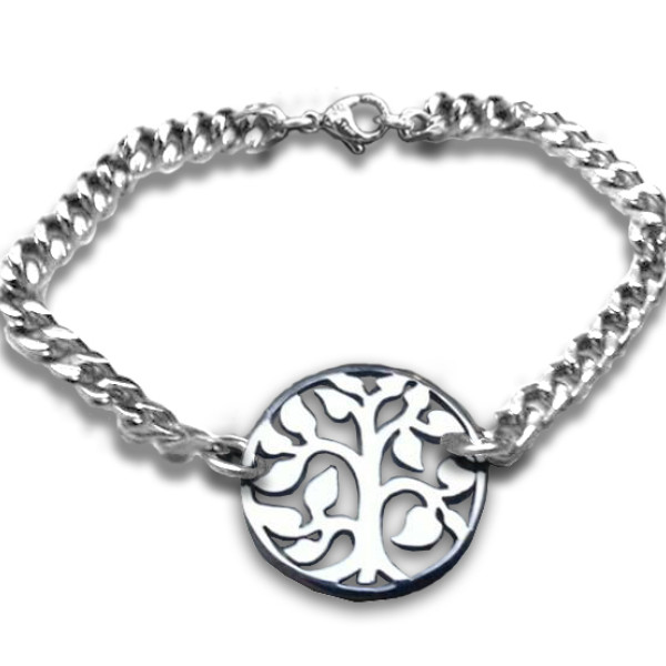Personalised Tree Bracelet in Sterling Silver