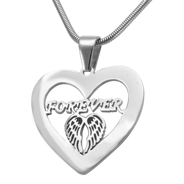 Personalised Sterling Silver Angel Heart Necklace