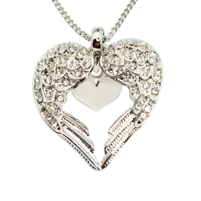 Custom Engraved Heart Pendant Necklace with Personalised Insert