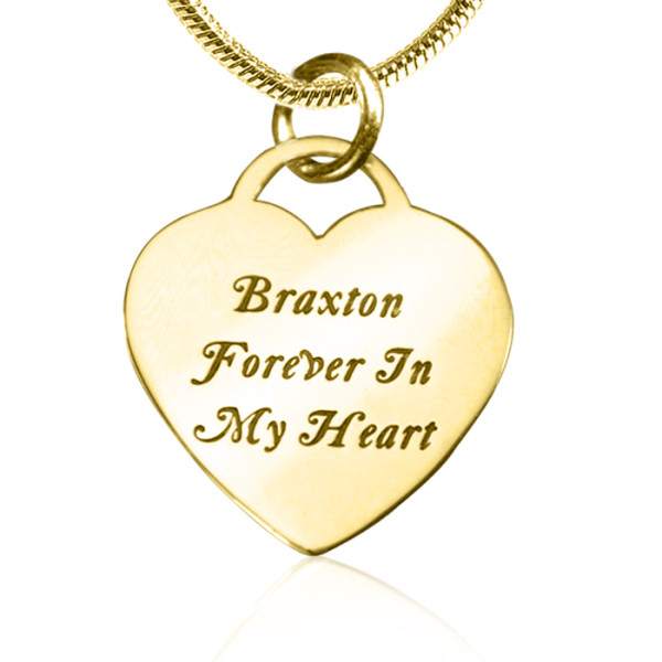 Personalised "Forever in My Heart" Necklace - 18ct Gold Plated