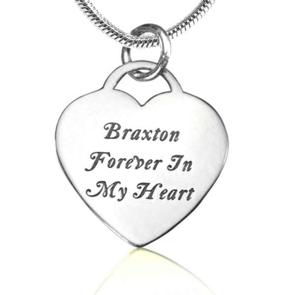 Personalised Sterling Silver "Forever in My Heart" Necklace