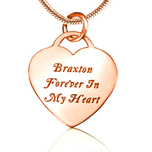 Personalised Engraved "Forever in my Heart" Necklace, 18ct Rose Gold Plated
