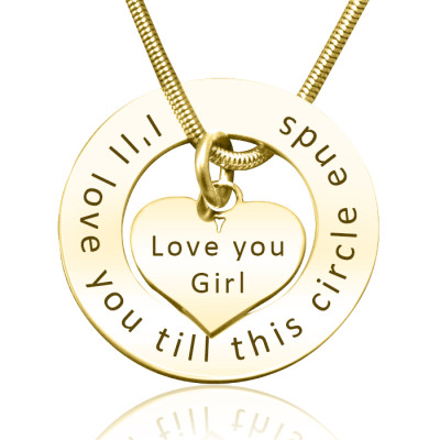 Personalised Circle My Heart Necklace - 18ct Gold Plated - By The Name Necklace;