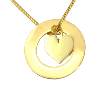 Personalised 18ct Gold Plated Circle My Heart Necklace