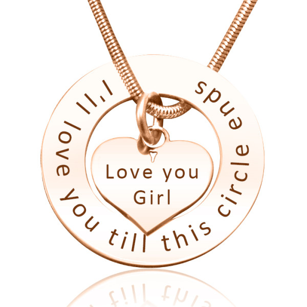 Personalised Circle My Heart Necklace - 18ct Rose Gold Plated - By The Name Necklace;