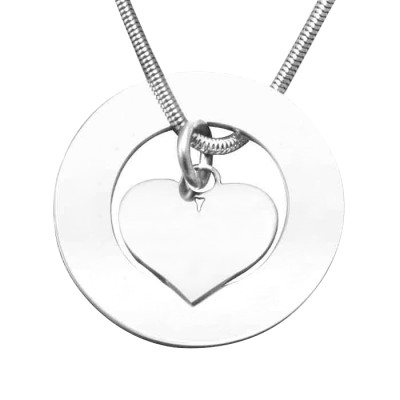 Personalised Circle My Heart Necklace - Sterling Silver - By The Name Necklace;
