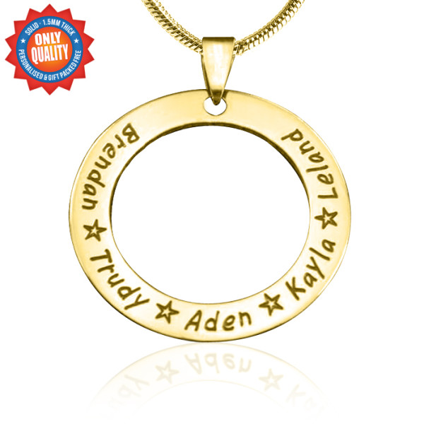 Personalised Circle of Trust Necklace - 18ct Gold Plated - By The Name Necklace;