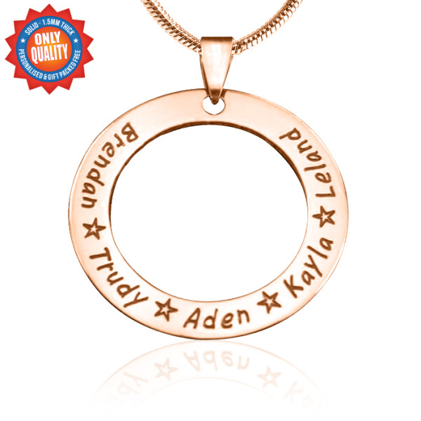 Personalised Circle of Trust Necklace - 18ct Rose Gold Plated - By The Name Necklace;