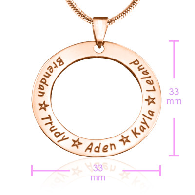 Personalised Circle of Trust Necklace - 18ct Rose Gold Plated - By The Name Necklace;