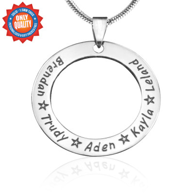 Personalised Circle of Trust Necklace - Sterling Silver - By The Name Necklace;
