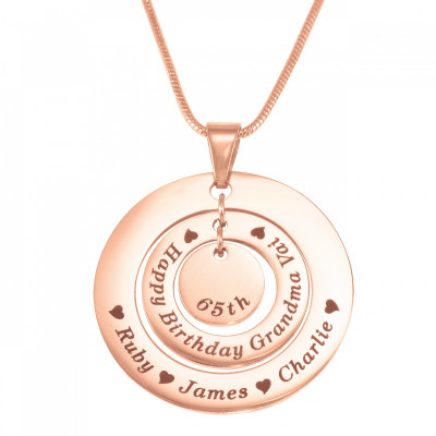 Personalised Rose Gold Plated Circles of Love Necklace