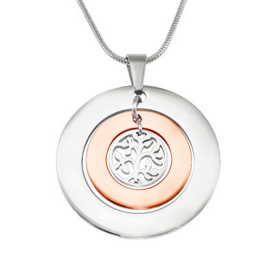 Customised 2-Tone Rose Gold & Silver Necklace Tree with Circles of Love