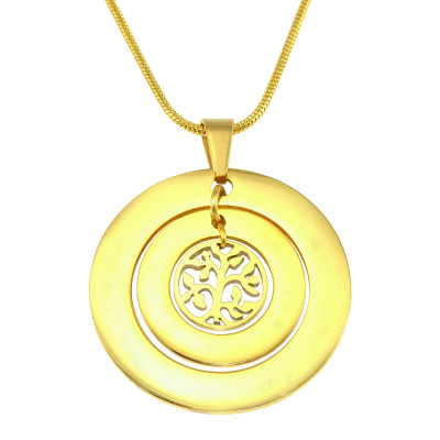 Personalised 18ct Gold Plated Love Necklace Tree with Circles