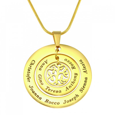 Personalised 18ct Gold Plated Love Necklace Tree with Circles