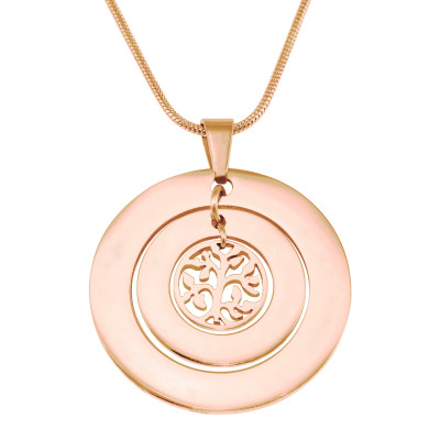 Customization 18k Rose Gold Plated Necklace Tree with Love Circles