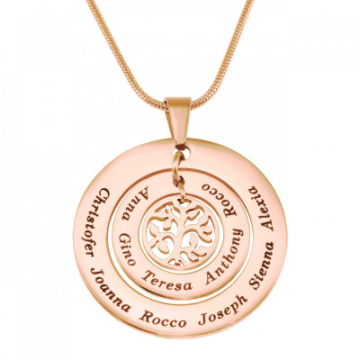 Personalised Circles of Love Necklace Tree - 18ct Rose Gold Plated - By The Name Necklace;