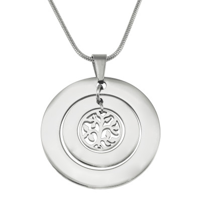 Personalised Silver Necklace Tree Jewellery with Circles of Love Design