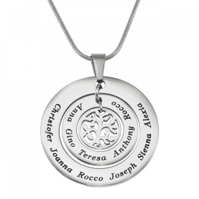 Personalised Circles of Love Necklace Tree - Silver - By The Name Necklace;
