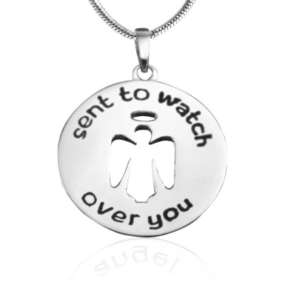 Personalised Guardian Angel Necklace 2 - Sterling Silver - By The Name Necklace;