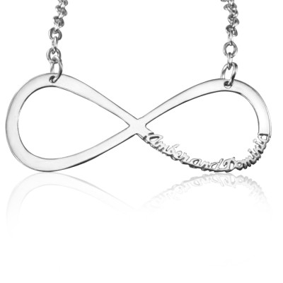 Personalised Classic Infinity Necklace with Custom Name - Sterling Silver