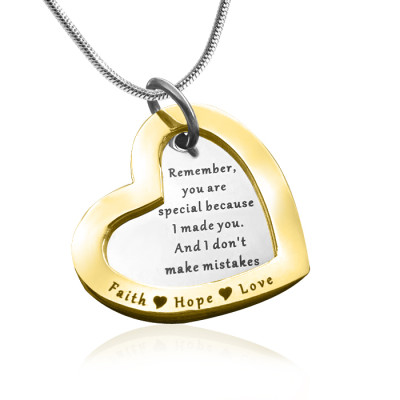 Custom Engraved 'Love Forever' 2-Tone Gold & Silver Necklace