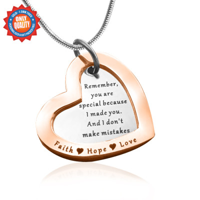 Personalised Love Forever Necklace - Two Tone - Rose Gold  Silver - By The Name Necklace;